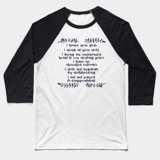 Friendship Promise Poem Baseball T-Shirt
